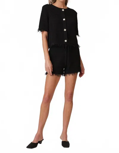 Line And Dot Sancia Button Down Sweater In Black In Black