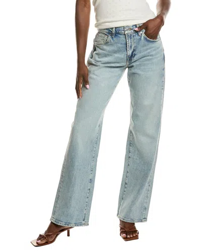 7 For All Mankind Twisted-seam Tess High-rise Straight Jeans In Blue