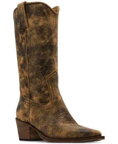 Steve Madden Albany Western Boot In Brown