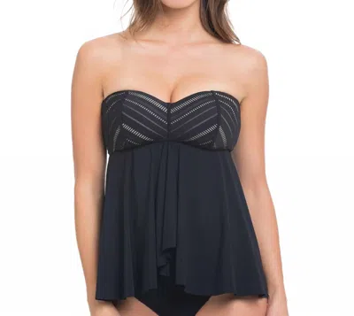 Profile By Gottex Some Like It Hot Bandeau Fly Away Tankini Top In Black In Black