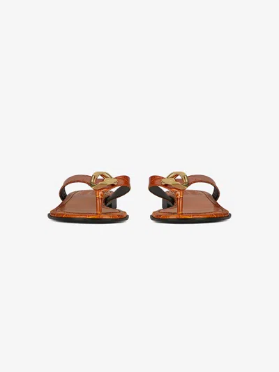 Givenchy G Chain Flat Sandals In Brown