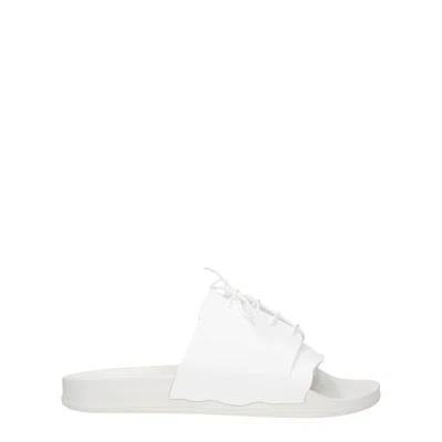 Maison Margiela Lace-up Flat Sole Sandals With Open Toe In White