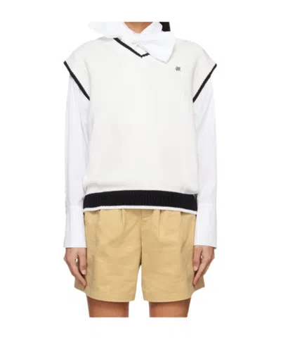 Kimhēkim White V-neck Vest In White