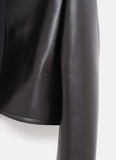 Alaïa Long Sleeve Leather Jacket In Black