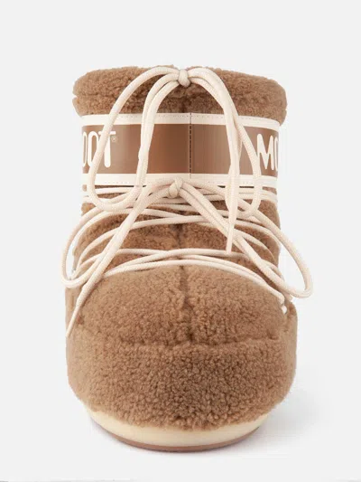 Moon Boot Icon Low Camel Fleece Boots In Brown