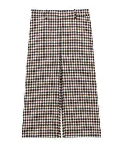 Saint Laurent Culottes In Wool Check In Multi