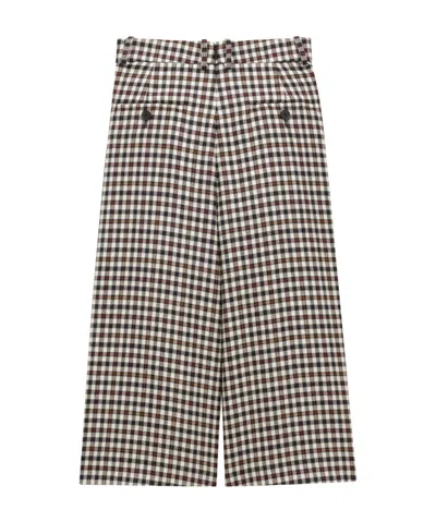 Saint Laurent Culottes In Wool Check In Multi