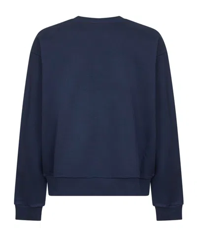 Marni Navy Logo Patch Sweatshirt In Blue