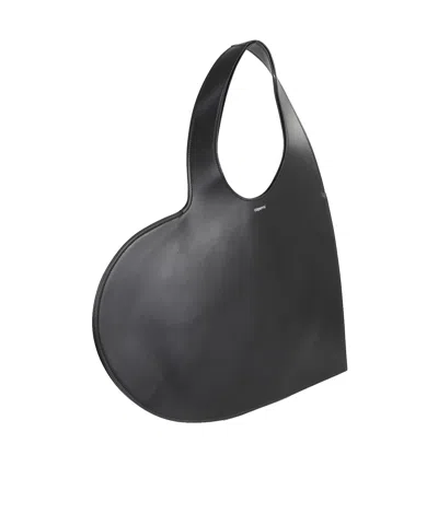 Coperni Baby Heart Leather Crossbody Bag In Black
