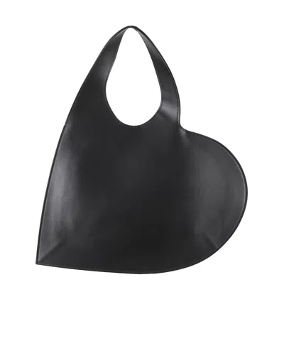 Coperni Baby Heart Leather Crossbody Bag In Black