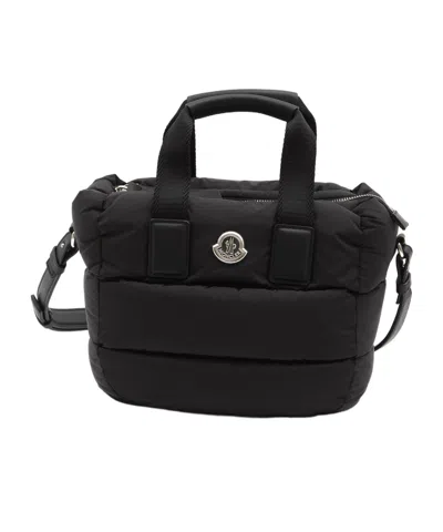 Moncler Micro Shoulder Bag With Quilted Design And Removable Strap In Black