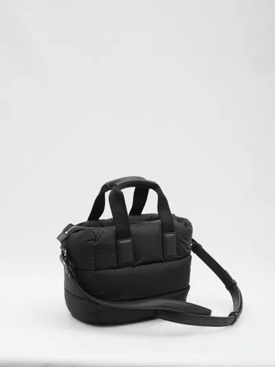 Moncler Micro Shoulder Bag With Quilted Design And Removable Strap In Black