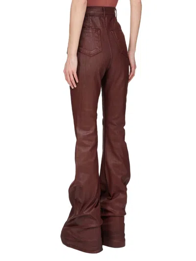 Rick Owens Drkshdw Flared Design Bootcut Denim Trousers In Brown