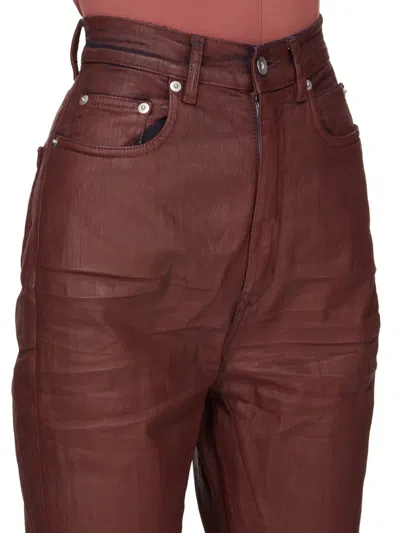 Rick Owens Drkshdw Flared Design Bootcut Denim Trousers In Brown