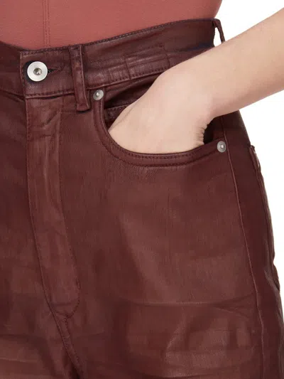 Rick Owens Drkshdw Flared Design Bootcut Denim Trousers In Brown