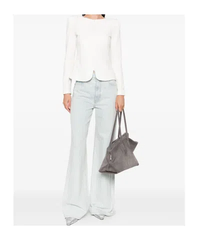 Emporio Armani Cotton Blend Blazer Jacket In White