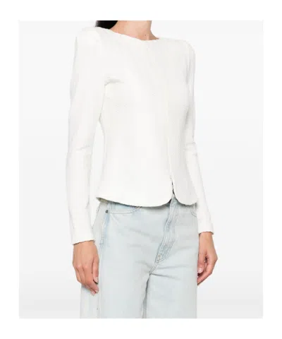 Emporio Armani Cotton Blend Blazer Jacket In White