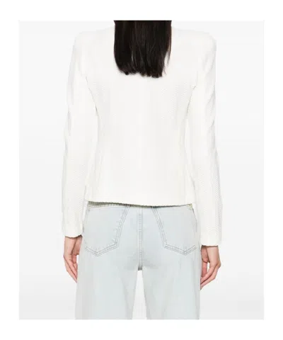 Emporio Armani Cotton Blend Blazer Jacket In White