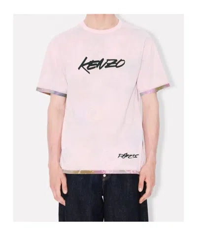 Kenzo Graphic Crew Neck T-shirt In Pink