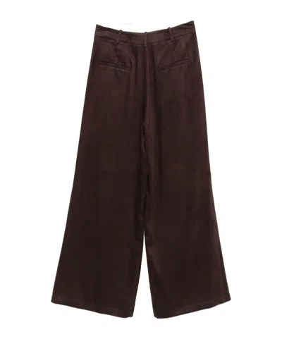 Alysi Wide Leg Trousers In Brown