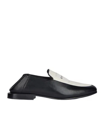 Givenchy Label Loafers In Leather And Canvas In Multi