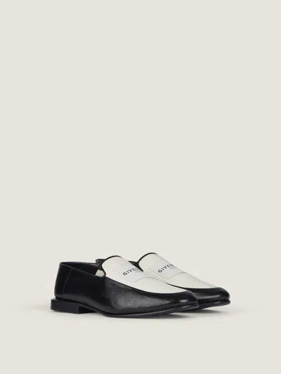 Givenchy Label Loafers In Leather And Canvas In Multi