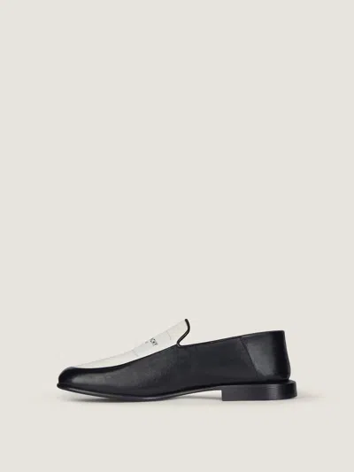 Givenchy Label Loafers In Leather And Canvas In Multi