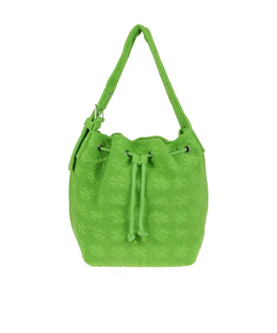 Tory Burch Borsa A Secchiello In Spugna Verde Prato Donna In Green