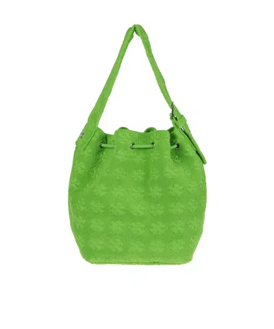 Tory Burch Borsa A Secchiello In Spugna Verde Prato Donna In Green