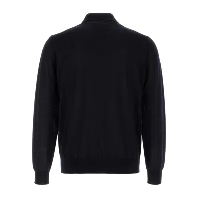 Prada Midnight Blue Wool Polo Shirt In Blue