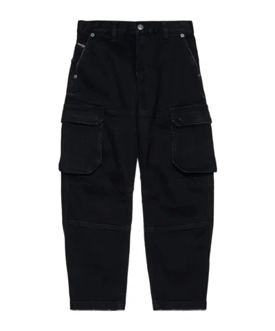Diesel D-dave-cargo Jeans In Black