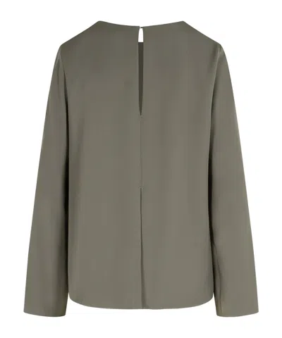 P.a.r.o.s.h Poker Polyester Blouse Round Neck Keyhole In Gray