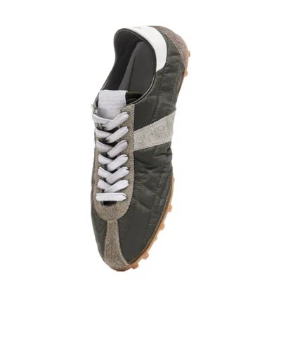 Maison Margiela Womens Khaki Sprinters Leather And Suede-trimmed Nylon Trainers Eur 37 / 4 Uk In Multi