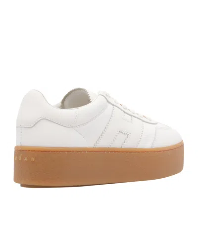 Hogan Stylish Leather Sneakers Platform Sole In White