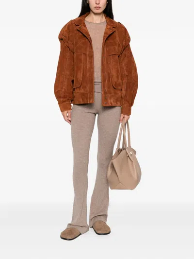 Pinko Beige Fitted Sweater With Round Neckline In Neutral