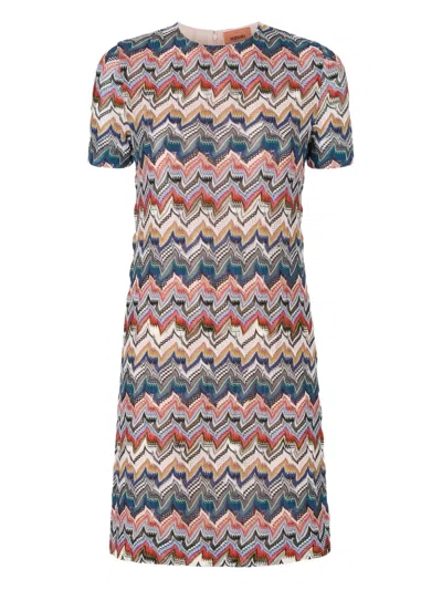 Missoni Short A-line Knit Dress Patterns In Multi