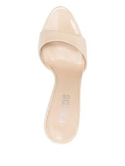 Paris Texas 105mm Lidia Patent Leather Mules In Neutral