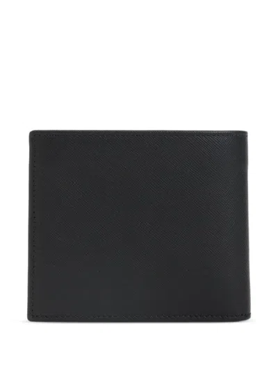 Kiton Saffiano Leather Bi-fold Wallet In Black