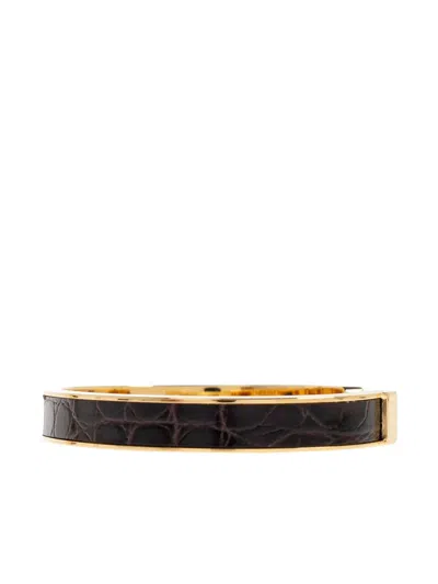 Dsquared2 Crocodile-effect Bracelet In Brown