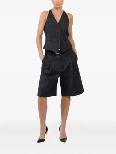 Smythe Checkered Sleeveless Vest In Gray