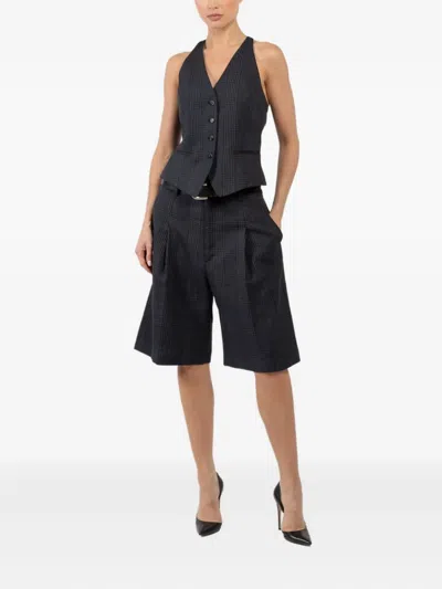 Smythe Checkered Sleeveless Vest In Gray