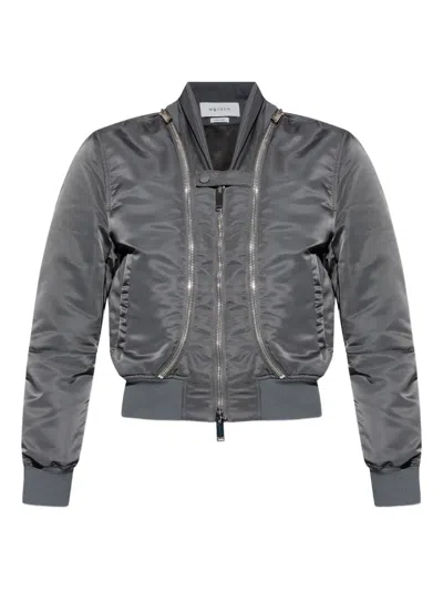 Alexander Mcqueen Alexander Mc Queen Grey Zipped Bomber Jacket In Gray