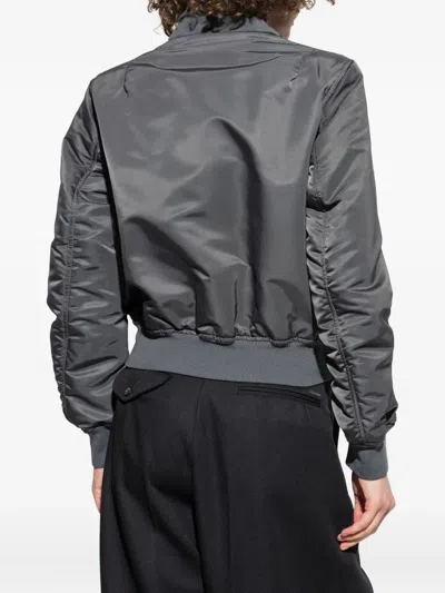 Alexander Mcqueen Alexander Mc Queen Grey Zipped Bomber Jacket In Gray