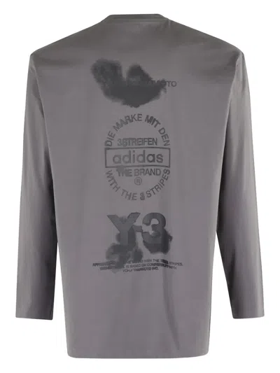Y-3 Gfx Ls Tee In Gray