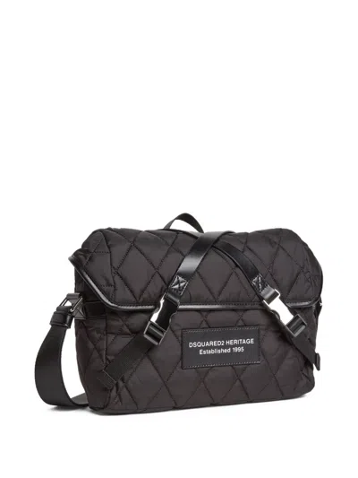 Dsquared2 Heritage Messenger Bag In Black