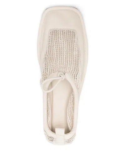 Hereu Puntera Mesh-panel Ballet Flats In White