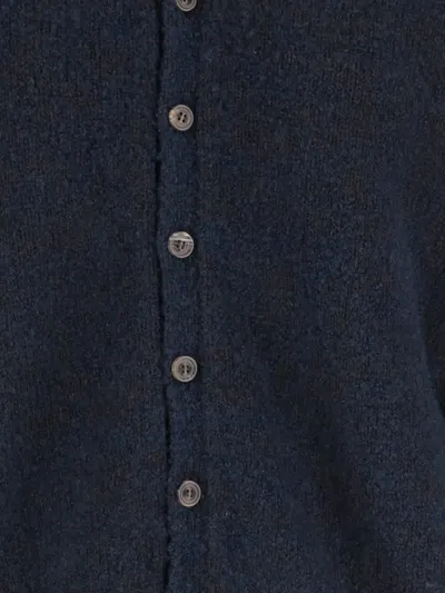 Maison Margiela Wool Blend Cardigan In Blue