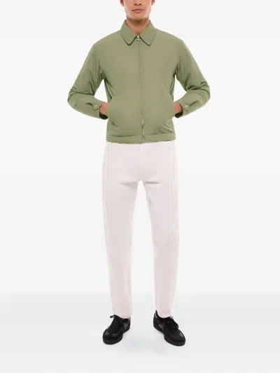 Fursac Zip-front Collared Jacket In Green