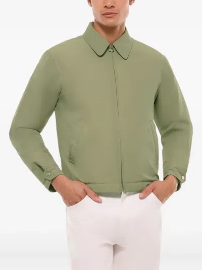 Fursac Zip-front Collared Jacket In Green