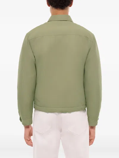Fursac Zip-front Collared Jacket In Green